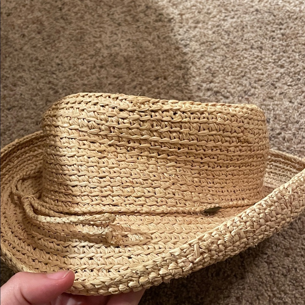 SCALA - CROCHETED RAFFIA UPBRIM HAT - Picture 4 of 5